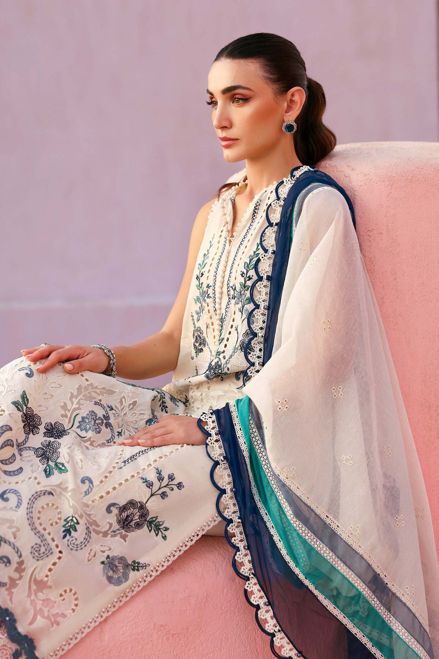 3 Piece Unstitched Embroidered Jacquard Lawn Suit
