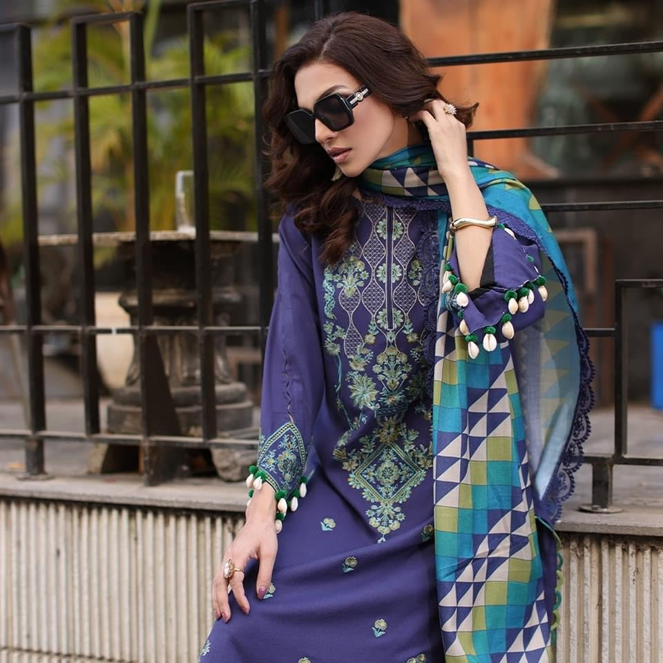 3-PC UNSTITCHED EMBROIDERED LEATHER WITH PRINTED WOOL SHAWL PS4-09