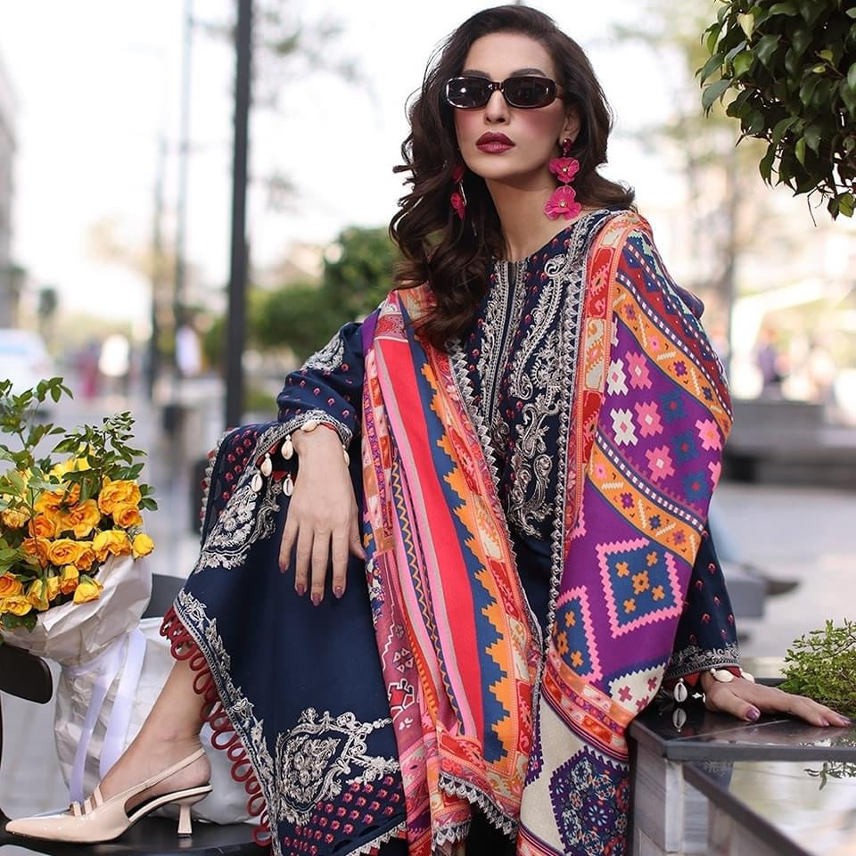 3-PC UNSTITCHED EMBROIDERED LEATHER WITH PRINTED WOOL SHAWL PS4-14