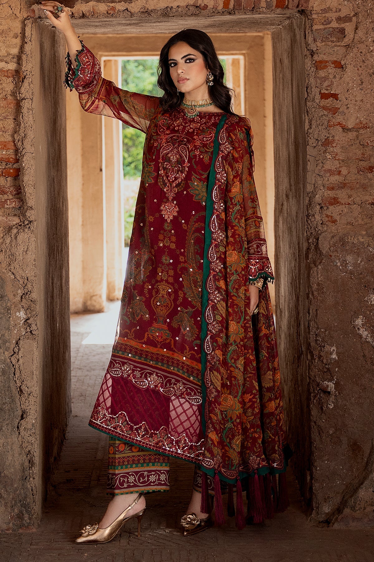 Charizma 3-PC Unstitched Embroidered Chiffon Collection VSLW6-04