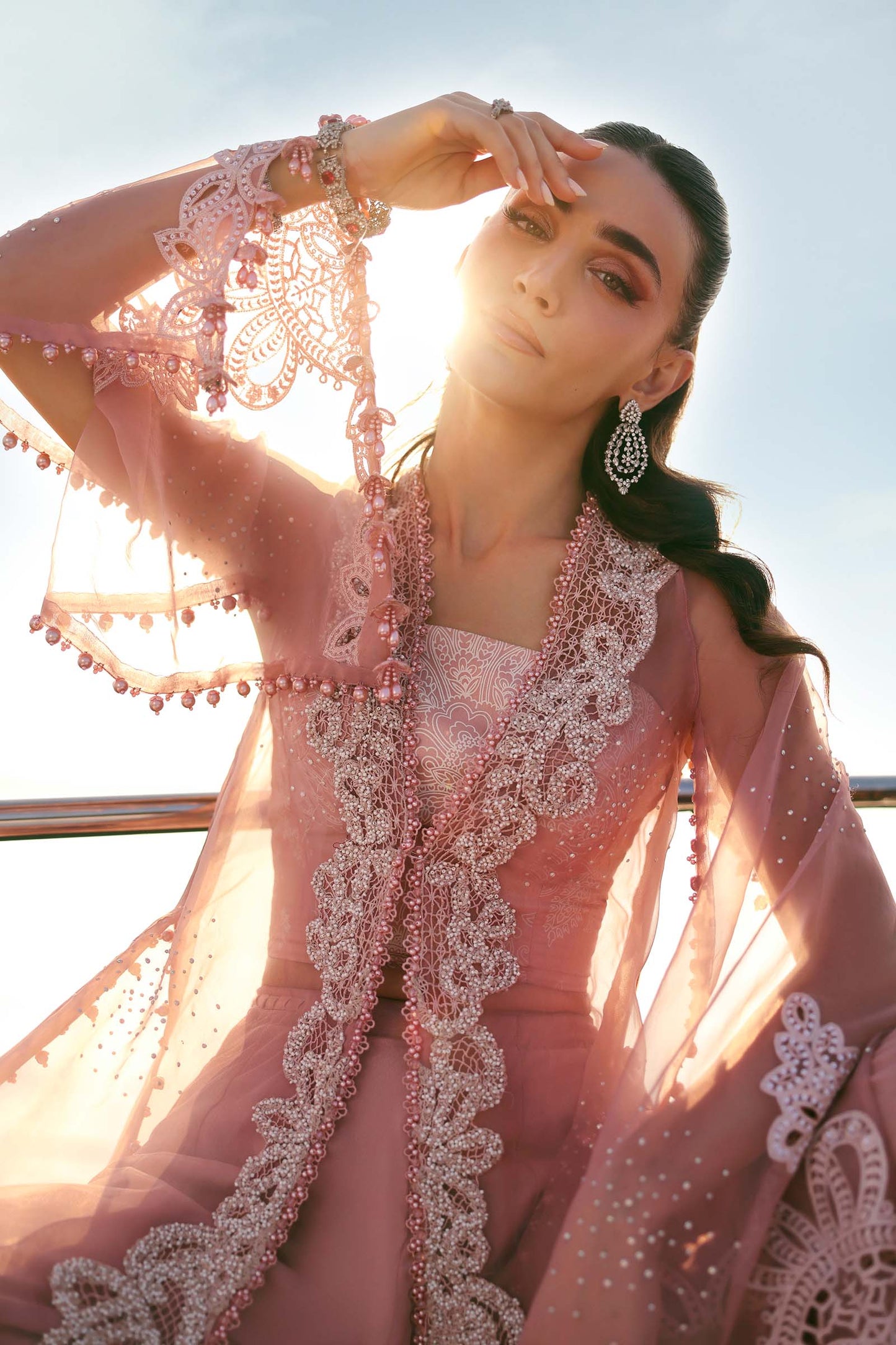 3 Piece Unstitched Embroidered Organza Suit