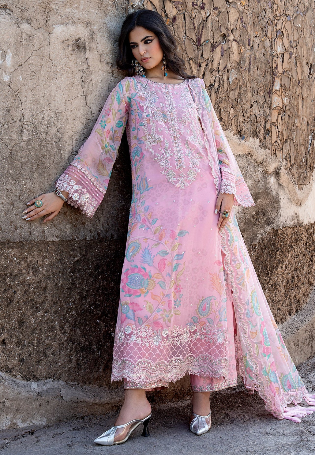 3-PC UNSTITCHED EMBROIDERED CHIFFON COLLECTION VSLW6-01