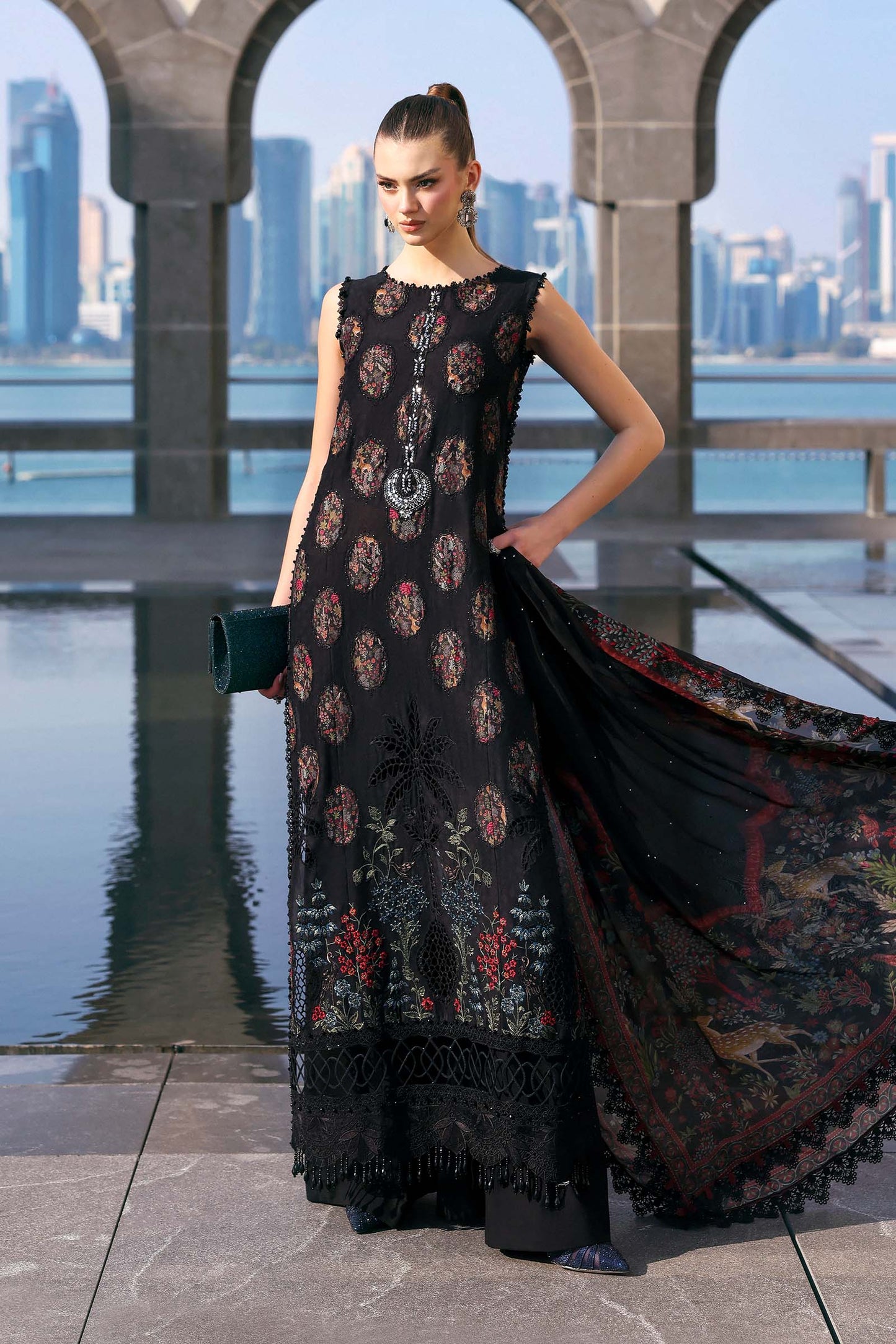 3 Piece Unstitched Embroidered Jacquard Lawn Suit