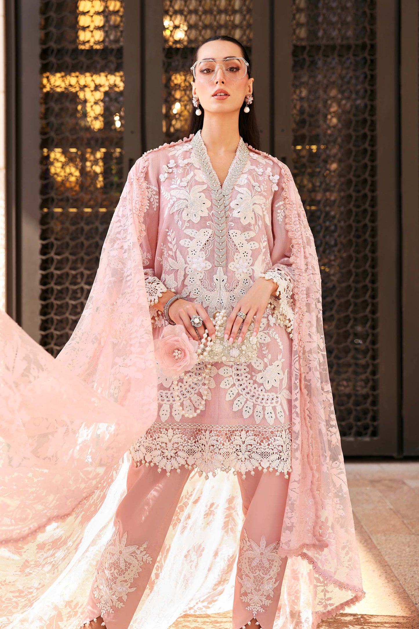 3 Piece Unstitched Embroidered Lawn Karandi Suit