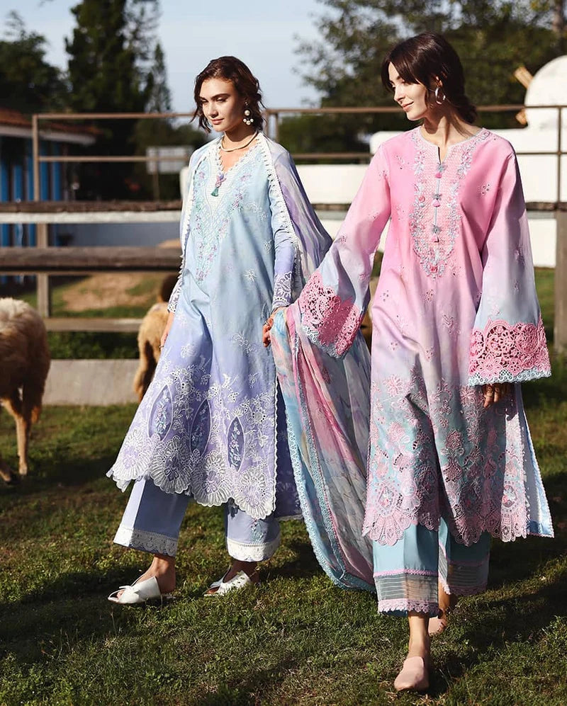 Lawn - Mushq - Solace 26 - Ombre Chikankari - MUNSS#207 - Faint Blossom