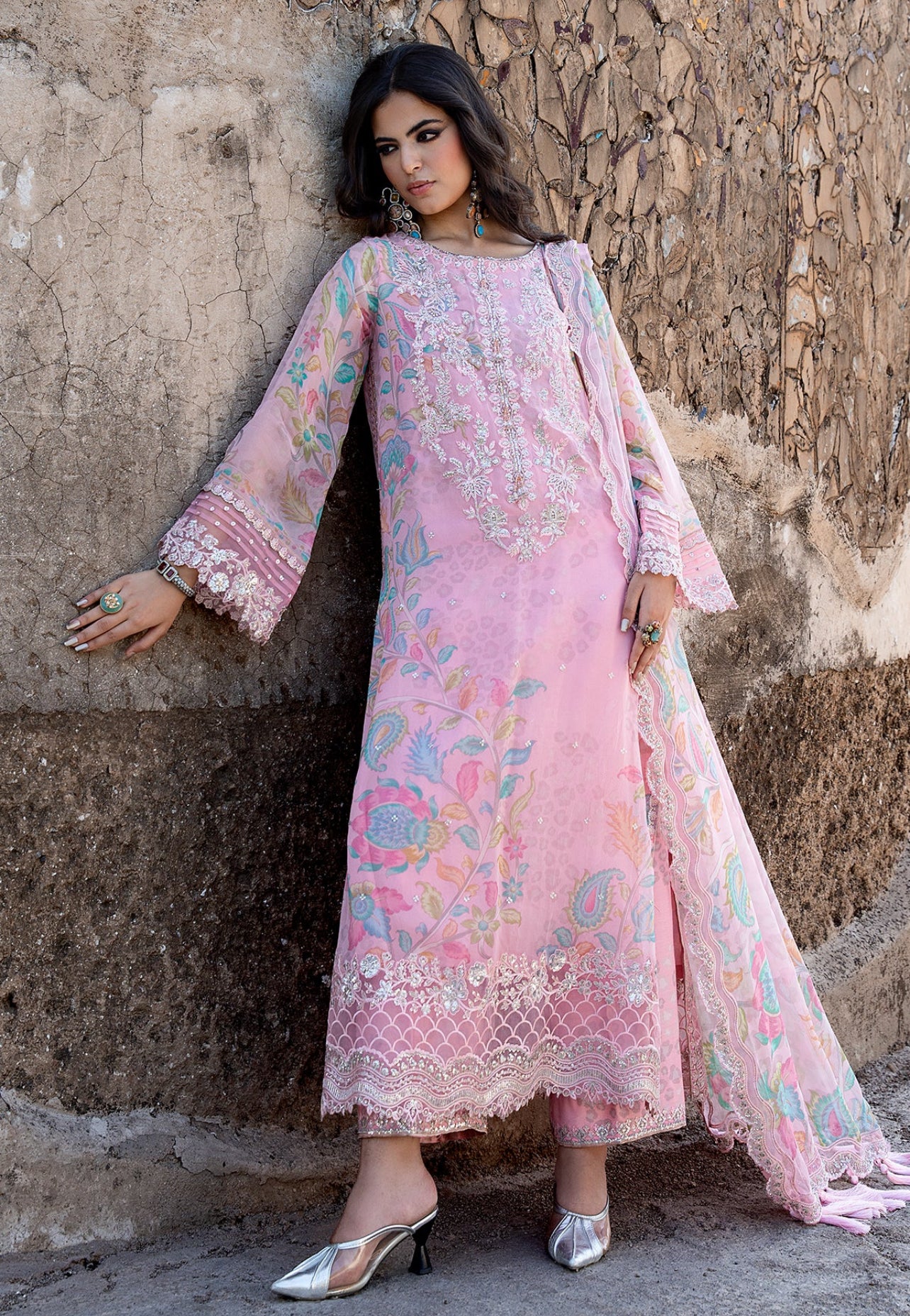 3-PC UNSTITCHED EMBROIDERED CHIFFON COLLECTION VSLW6-01