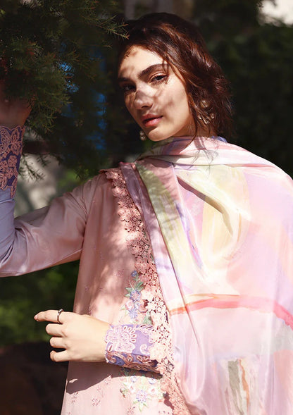 Lawn - Mushq - Solace 26 - Ombre Chikankari - MUNSS#201 - Morning Veil