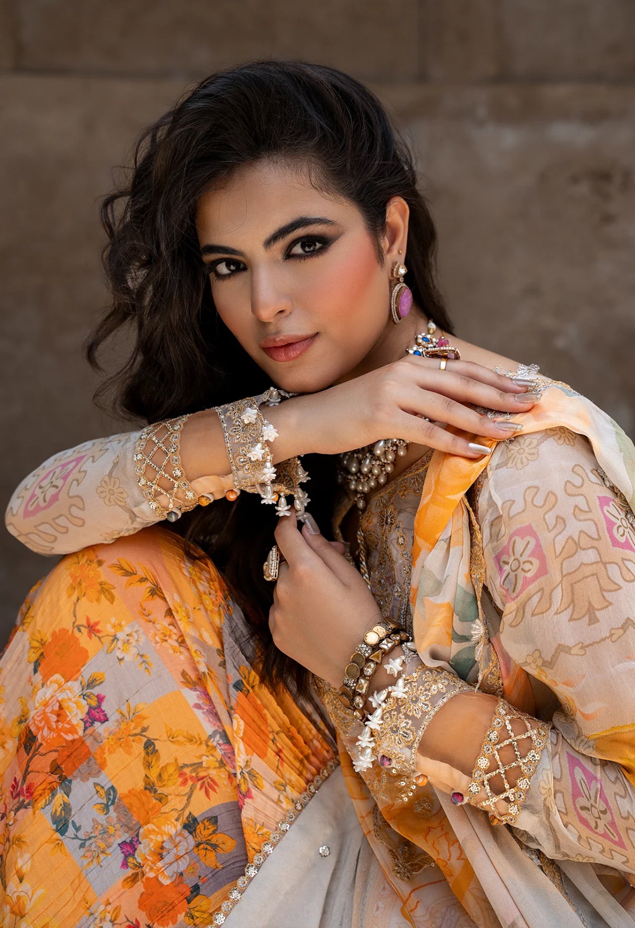 3-PC UNSTITCHED EMBROIDERED CHIFFON COLLECTION VSLW6-06