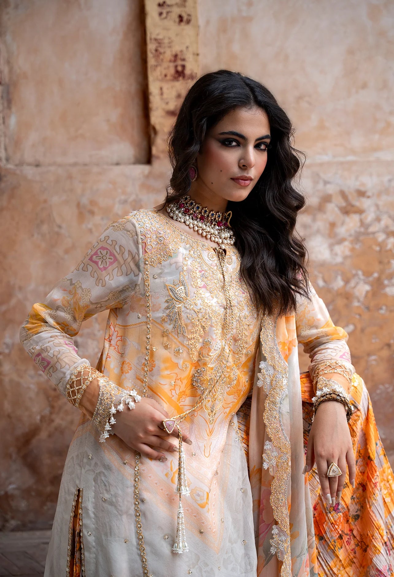 3-PC UNSTITCHED EMBROIDERED CHIFFON COLLECTION VSLW6-06