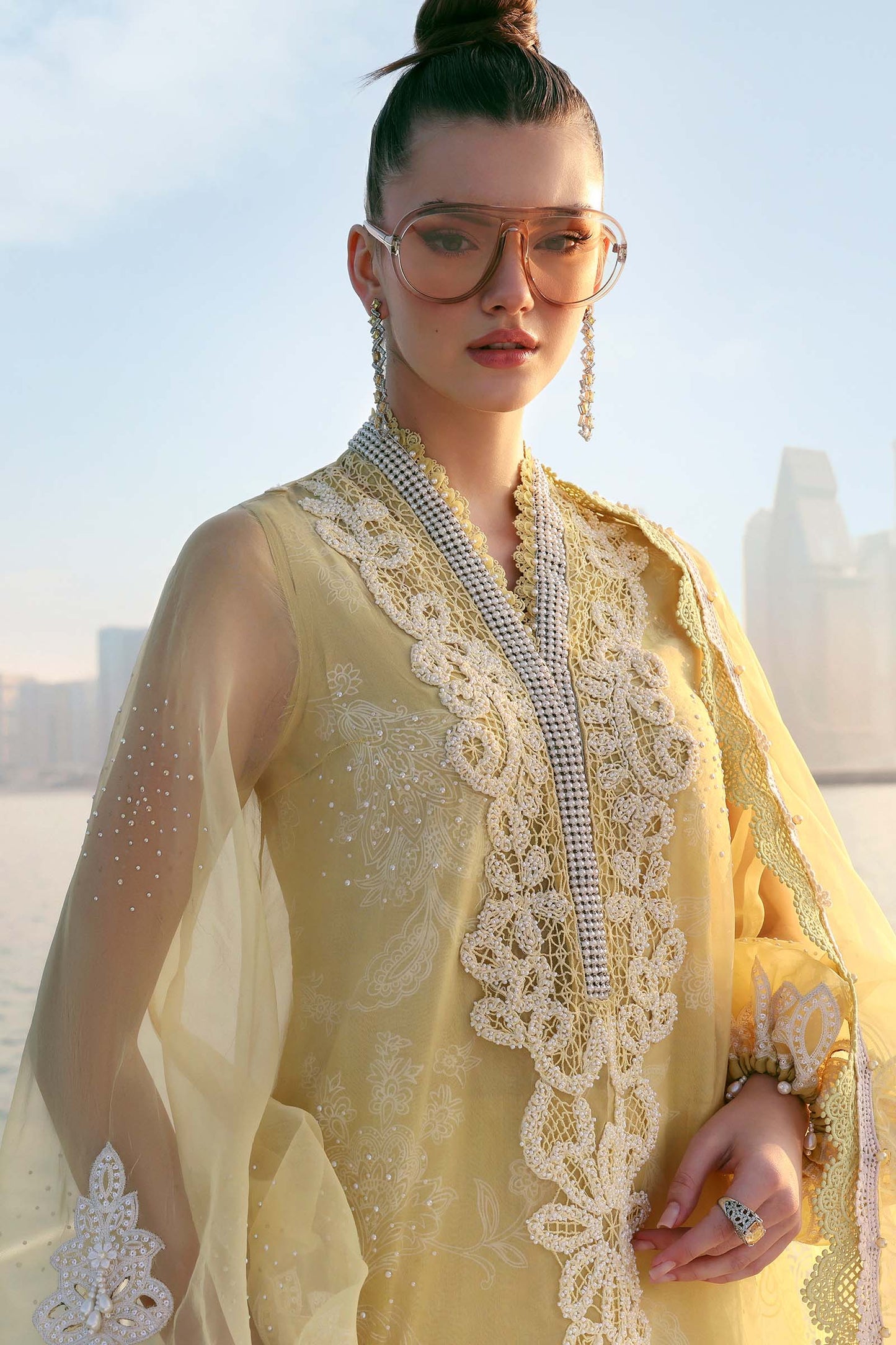 3 Piece Unstitched Embroidered Organza Suit