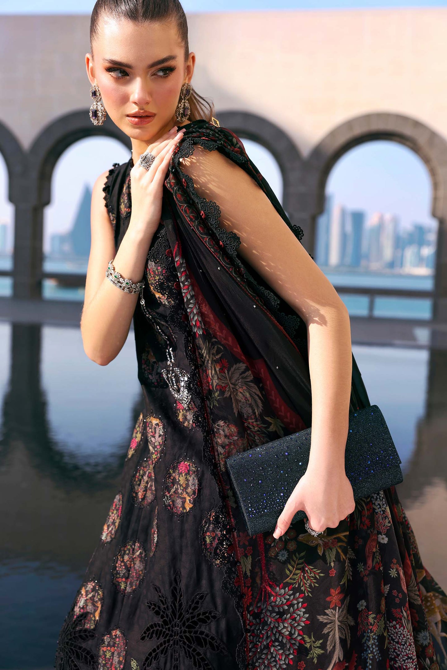 3 Piece Unstitched Embroidered Jacquard Lawn Suit