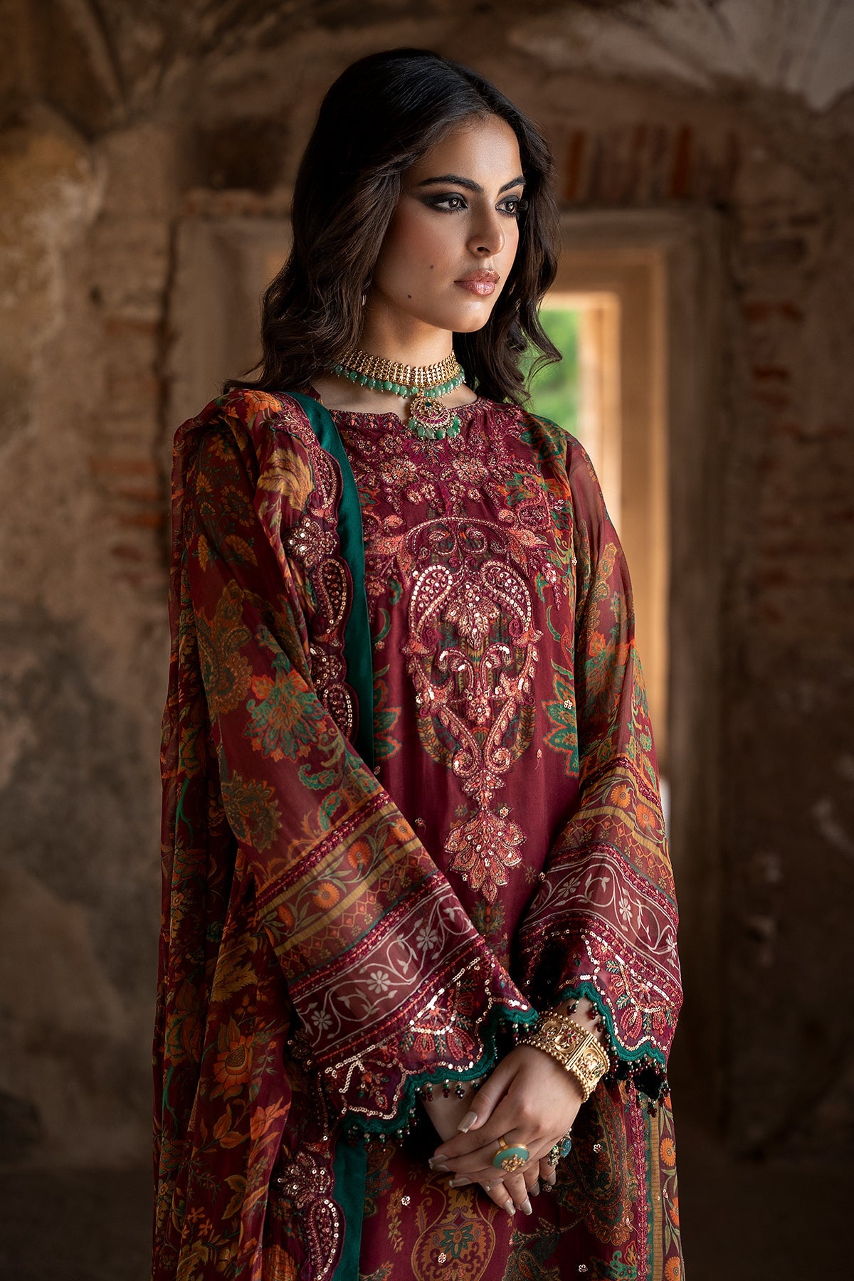 Charizma 3-PC Unstitched Embroidered Chiffon Collection VSLW6-04