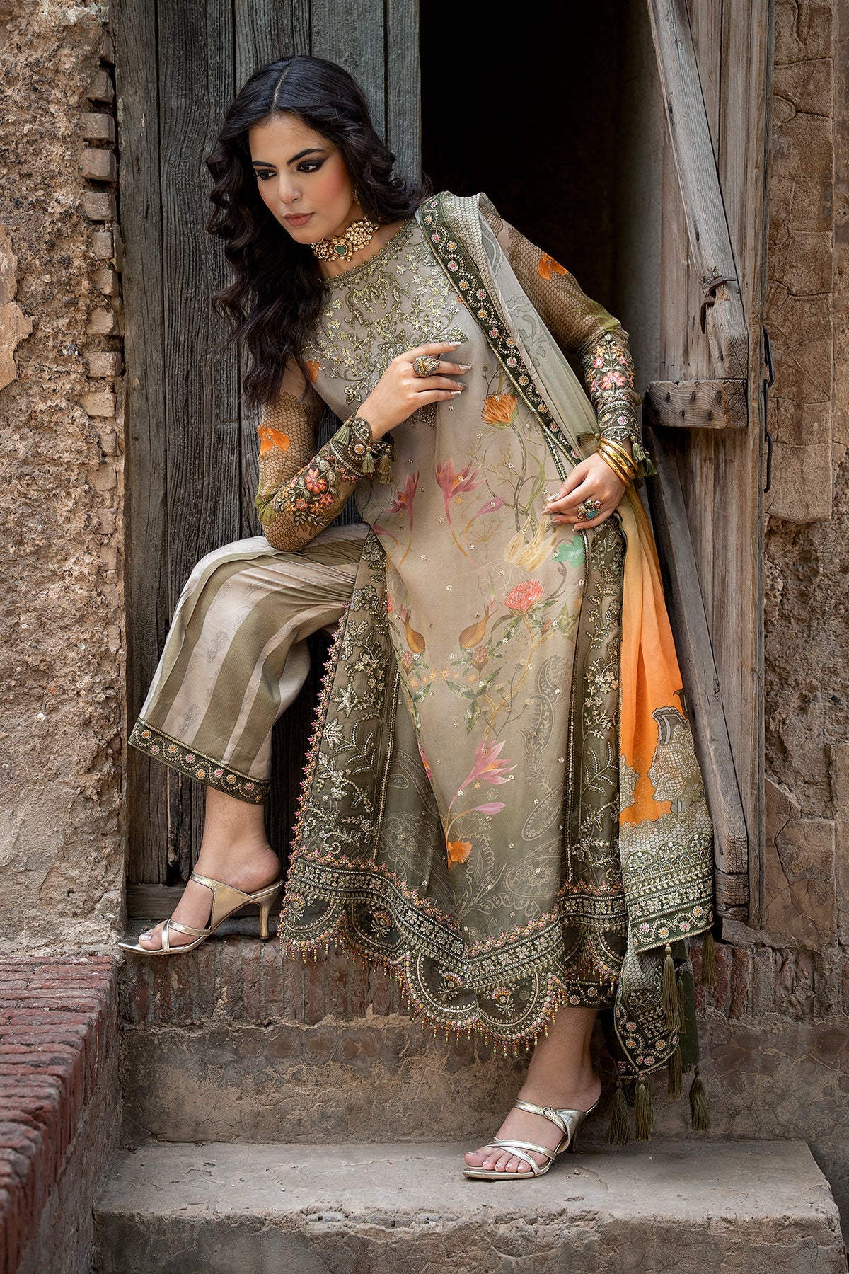 Charizma 3-PC Unstitched Embroidered Chiffon Collection VSLW6-07