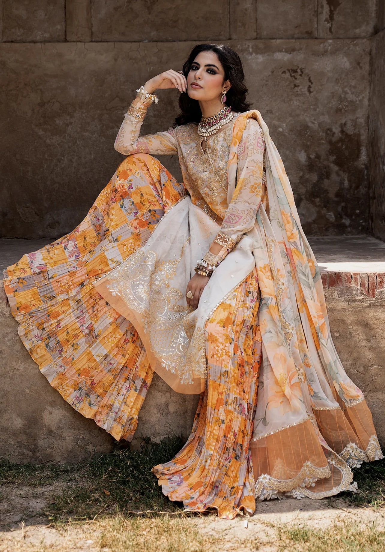 3-PC UNSTITCHED EMBROIDERED CHIFFON COLLECTION VSLW6-06