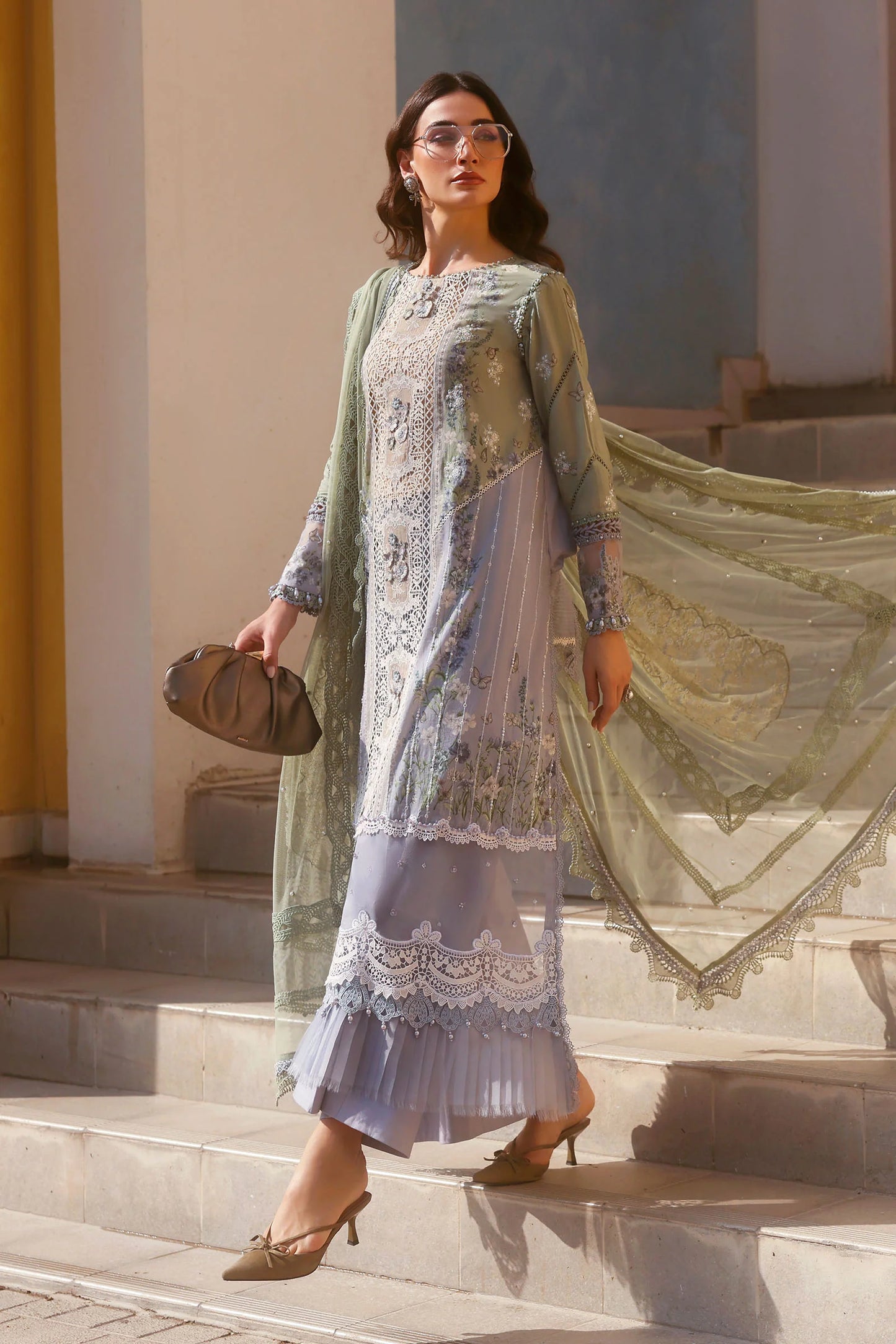 3 Piece Unstitched Embroidered Lawn Suit